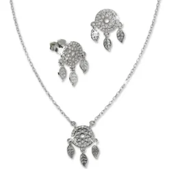 SilberDream Schmuck Set Kette und Ohrringe Traumfänger 925er Silber GSS406W