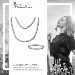 SilberDream Schmuck Set Muster Collier & Armband Damen 925 Silber SDS437J