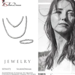 SilberDream Schmuck Set Muster Collier & Armband Damen 925 Silber SDS437J