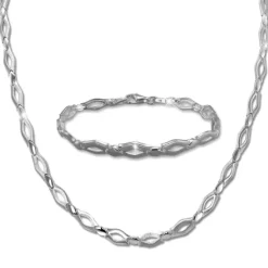 SilberDream Schmuck Set Outline Collier & Armband Damen 925 Silber SDS456J