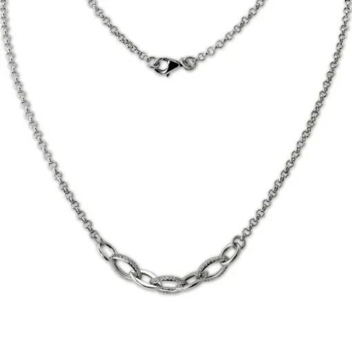 SilberDream Schmuck Set Ovale Zirkonia Collier & Armband Damen 925er SDS4811W