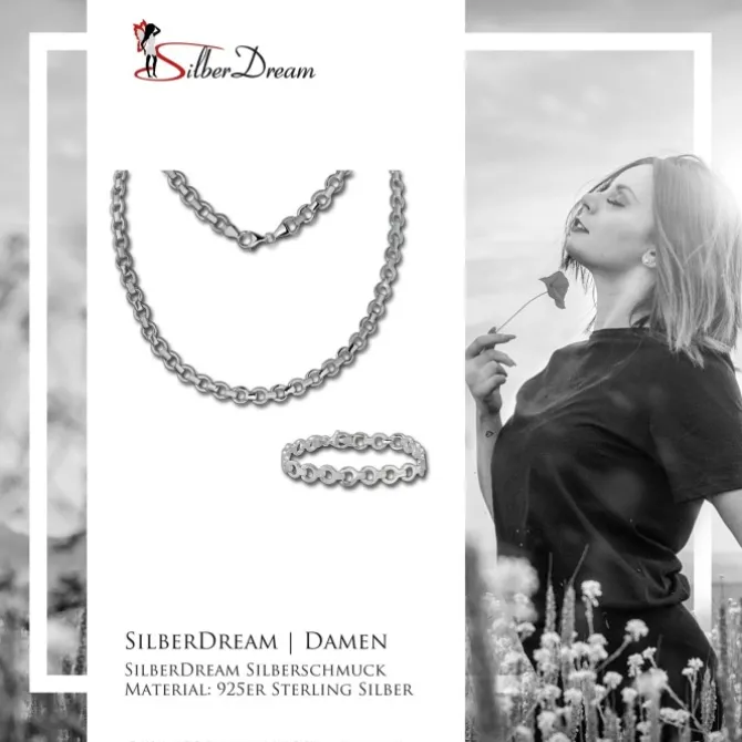 SilberDream Schmuck Set rund Collier & Armband Damen 925 Silber SDS439J