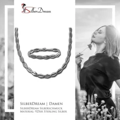 SilberDream Schmuck Set Raute Collier & Armband Damen 925 Silber SDS459J