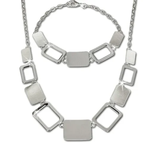 SilberDream Schmuck Set Square Collier & Armband 925 Silber SDS411