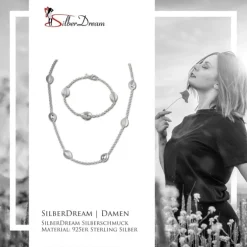 SilberDream Schmuck Set Tropfen Collier & Armband 925 Silber SDS416