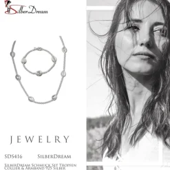 SilberDream Schmuck Set Tropfen Collier & Armband 925 Silber SDS416