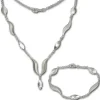 SilberDream Schmuck Set Wave Collier & Armband 925 Silber SDS410