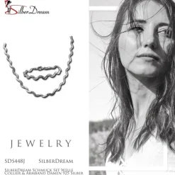 SilberDream Schmuck Set Welle Collier & Armband Damen 925 Silber SDS448J