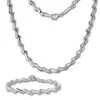 SilberDream Schmuck Set Zick-Zack Collier & Armband Damen 925 Silber SDS440J