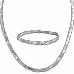 SilberDream Schmuck Set Zopf Collier & Armband Damen 925 Silber SDS463J