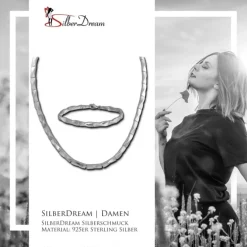 SilberDream Schmuck Set Zopf Collier & Armband Damen 925 Silber SDS463J