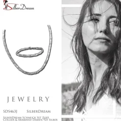 SilberDream Schmuck Set Zopf Collier & Armband Damen 925 Silber SDS463J