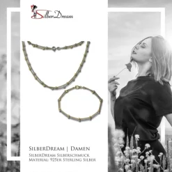 SilberDream Schmuckset Bicolor Kugeln vergoldet Kette + Armband Silber SDS212T