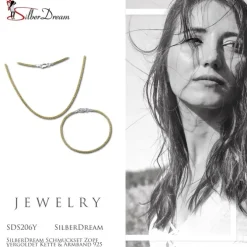 SilberDream Schmuckset Zopf vergoldet Kette & Armband 925 Silber SDS206Y