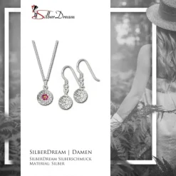 SilberDream Set Kette Anhänger Ohrring Zirkonias GSS003