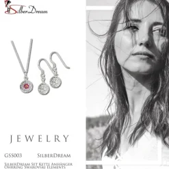 SilberDream Set Kette Anhänger Ohrring Zirkonias GSS003
