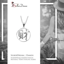 SilberDream Set Kette und Chinesisch Anhänger Rich 925 Silber MXK16