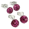 SilberDream Set Ohrstecker Halbkugel 5,7mm pink Ohrring 925 Silber GSS202P