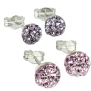 SilberDream Set Ohrstecker Halbkugel 5,7mm flieder Ohrring 925 Silber GSS202F