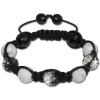 SilberDream Shamballa Armband Zirkonia Kugeln weiß/schwarz SDA929