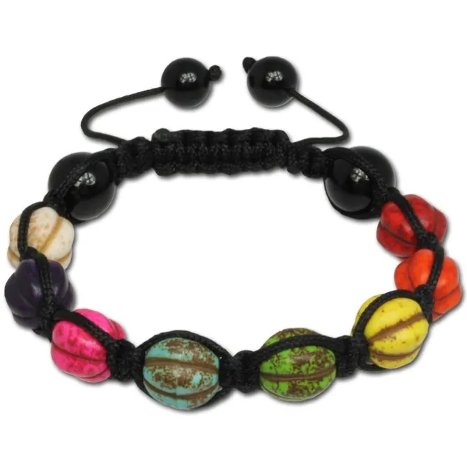 SilberDream Shamballa Armband Happy bunt 12 Kugeln SDA928