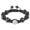 SilberDream Shamballa Armband schwarz 925 Sterling Silber Kugel SDA032