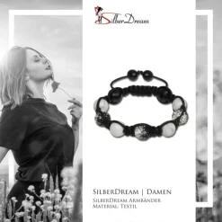 SilberDream Shamballa Armband Zirkonia Kugeln weiß/schwarz SDA929