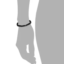 SilberDream Shamballa Armband Glas schwarz 34 geschliffene Kugeln SDA911
