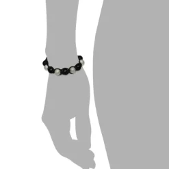 SilberDream Shamballa Armband Stein schwarz / silber SDA913