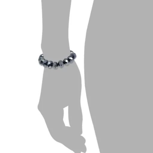 SilberDream Shamballa Armband Glas schwarz 18 geschliffene Kugeln SDA912