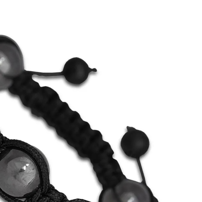 SilberDream Shamballa Armband Luxus schwarz aus Hämatit Kugeln SDY900