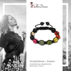 SilberDream Shamballa Armband Happy bunt 12 Kugeln SDA928