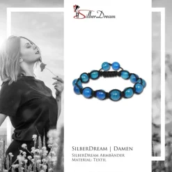 SilberDream Shamballa Armband Stein blau aus Steinkugeln SDA917