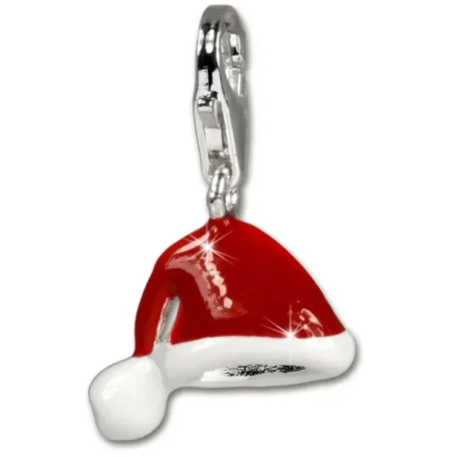 SilberDream Silber Charm Weihnachts Mütze Armband Anhänger FC3114