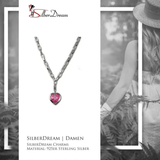 SilberDream Silber Charm Herz Anhänger + Kette FCA001