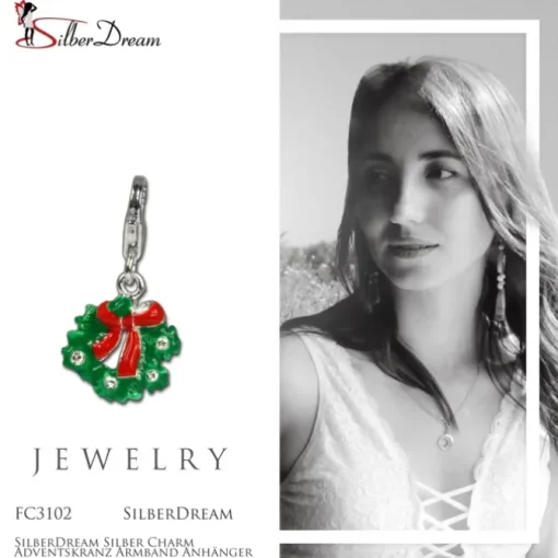 SilberDream Silber Charm Adventskranz Armband Anhänger FC3102