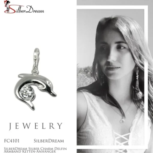SilberDream Silber Charm Delfin Armband Ketten-Anhänger FC4101