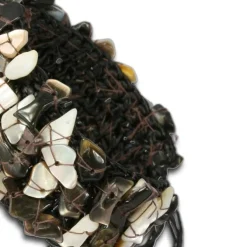 SilberDream Stein Armband Geflecht braun Armreifen SDA020