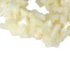 SilberDream Stein /Perlen Armband Geflecht weiß SDA017