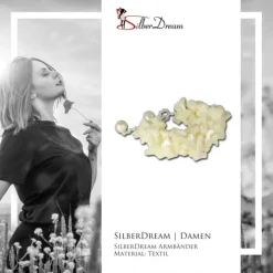 SilberDream Stein /Perlen Armband Geflecht weiß SDA017