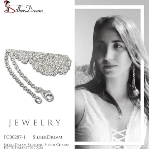 SilberDream Sterling Silber Charm Kette Halskette 70cm FC00287-1