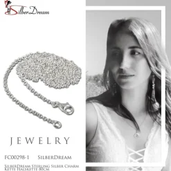 SilberDream Sterling Silber Charm Kette Halskette 80cm FC00298-1