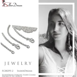 SilberDream Sterling Silber Charm Halskette Set 2x50cm FC00295-2