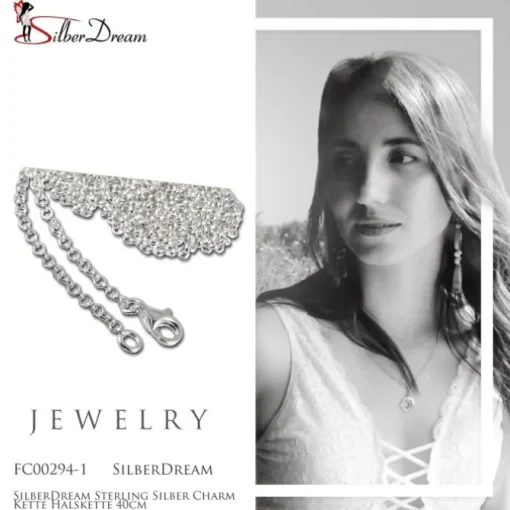 SilberDream Sterling Silber Charm Kette Halskette 40cm FC00294-1