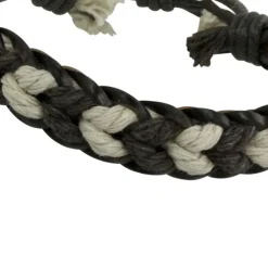 SilberDream Unisex Lederarmband braun/weiß Knotenverschluß Armband LAP524B