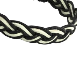 SilberDream Unisex Lederarmband schwarz/weiß Knotenverschluß Armband LAP533S