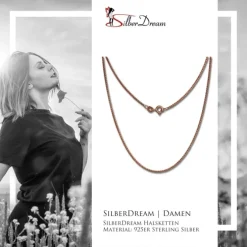 SilberDream Veneziakette rosevergoldet 925er Silber 70cm Damen Kette SDK27270E