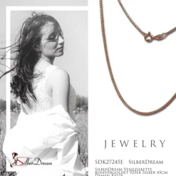 SilberDream Veneziakette rosevergoldet 925er Silber 45cm Damen Kette SDK27245E