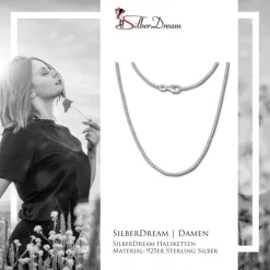 SilberDream Veneziakette rund 925 Silber Halskette 70cm Kette SDK20770