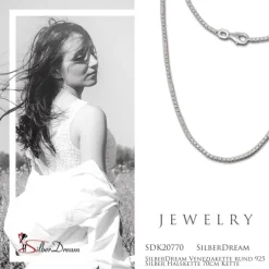 SilberDream Veneziakette rund 925 Silber Halskette 70cm Kette SDK20770